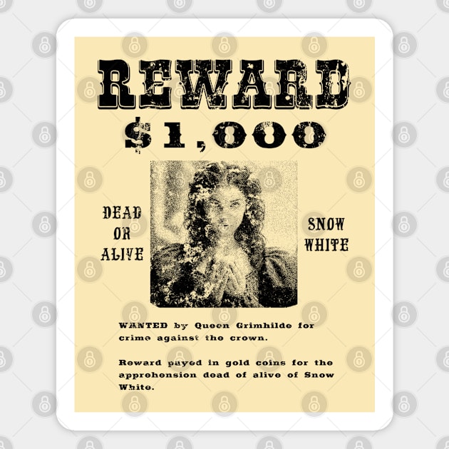 Western Snow white Wanted poster Magnet by AO01